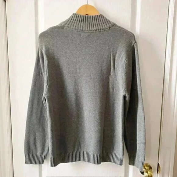 IZOD Sweater 1/4 Zip Pullover 100% Cotton Grey Boys Size XL - Picture 4 of 14